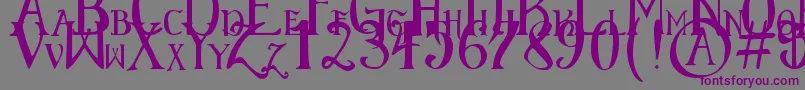 フォントElementaryGothicScaled – 紫色のフォント、灰色の背景