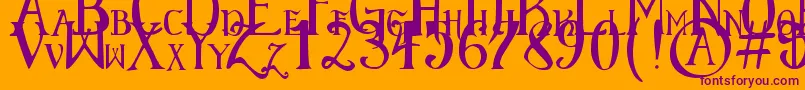 ElementaryGothicScaled Font – Purple Fonts on Orange Background