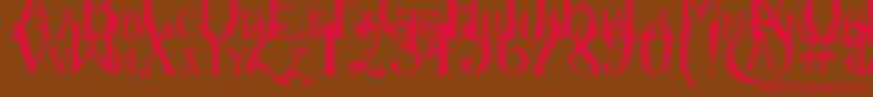 ElementaryGothicScaled Font – Red Fonts on Brown Background