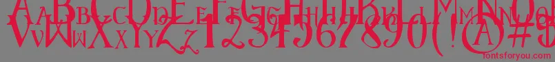 ElementaryGothicScaled Font – Red Fonts on Gray Background