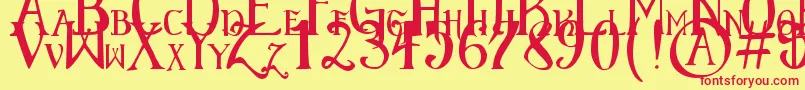 ElementaryGothicScaled Font – Red Fonts on Yellow Background