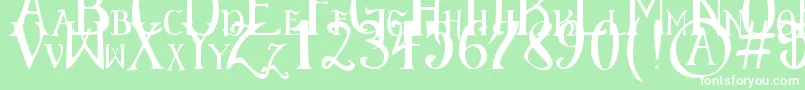 Police ElementaryGothicScaled – polices blanches sur fond vert