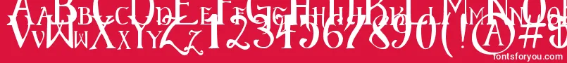 フォントElementaryGothicScaled – 赤い背景に白い文字