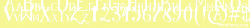 ElementaryGothicScaled Font – White Fonts on Yellow Background