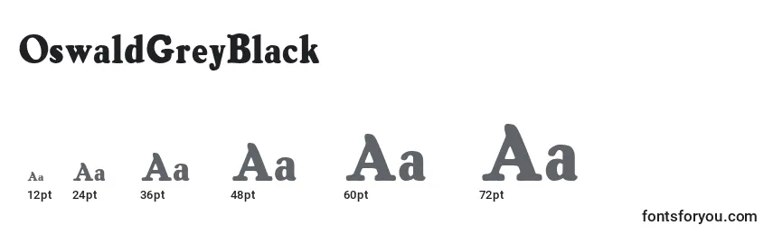 OswaldGreyBlack Font Sizes