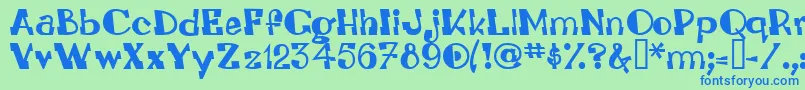 Leadvilleastronautsystem Font – Blue Fonts on Green Background