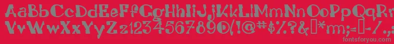 フォントLeadvilleastronautsystem – 赤い背景に灰色の文字