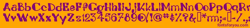 Leadvilleastronautsystem Font – Purple Fonts on Orange Background