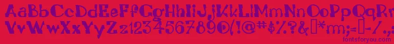 Leadvilleastronautsystem Font – Purple Fonts on Red Background