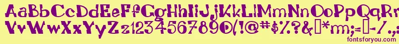 Leadvilleastronautsystem Font – Purple Fonts on Yellow Background