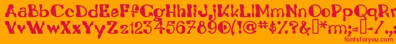 Leadvilleastronautsystem Font – Red Fonts on Orange Background