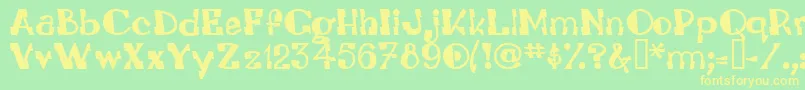 Leadvilleastronautsystem Font – Yellow Fonts on Green Background