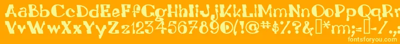 Leadvilleastronautsystem Font – Yellow Fonts on Orange Background