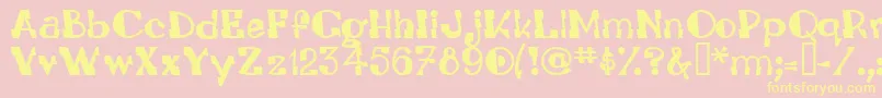 Leadvilleastronautsystem Font – Yellow Fonts on Pink Background