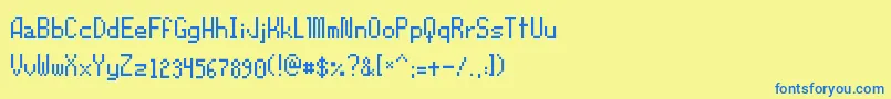 Orochiifon Font – Blue Fonts on Yellow Background