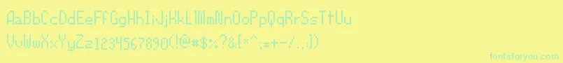 Orochiifon-Schriftart – Grüne Schriften auf gelbem Hintergrund