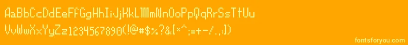 Czcionka Orochiifon – żółte czcionki na pomarańczowym tle