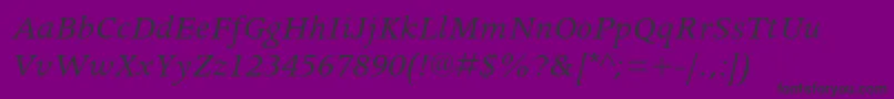 ApollomtstdItalic-Schriftart – Schwarze Schriften auf violettem Hintergrund