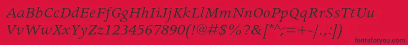 ApollomtstdItalic Font – Black Fonts on Red Background