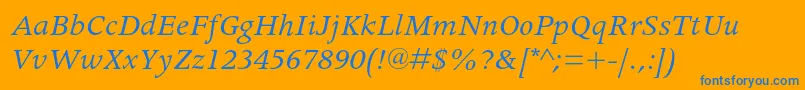 ApollomtstdItalic Font – Blue Fonts on Orange Background