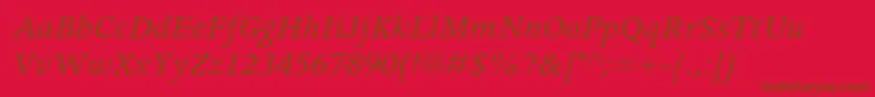 ApollomtstdItalic Font – Brown Fonts on Red Background