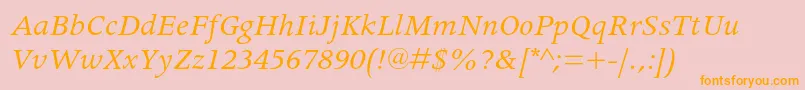 ApollomtstdItalic Font – Orange Fonts on Pink Background