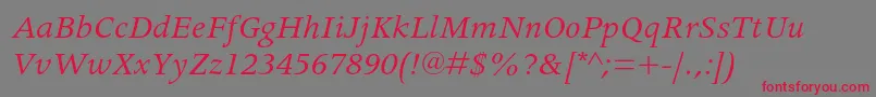 ApollomtstdItalic Font – Red Fonts on Gray Background