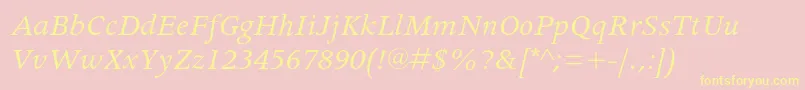 ApollomtstdItalic Font – Yellow Fonts on Pink Background