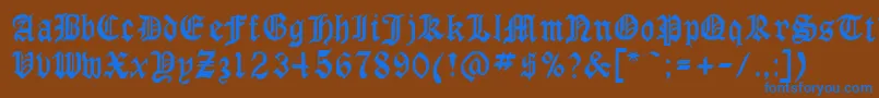 フォントGothirus – 茶色の背景に青い文字