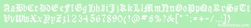 フォントGothirus – 緑の背景に白い文字