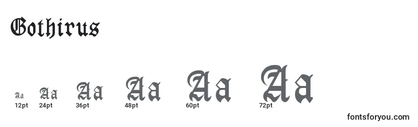 Gothirus Font Sizes