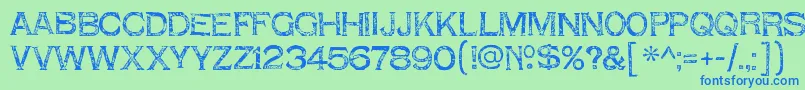 ShnixgunRegular Font – Blue Fonts on Green Background