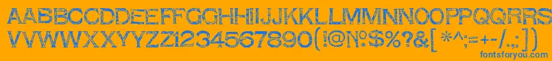 ShnixgunRegular-Schriftart – Blaue Schriften auf orangefarbenem Hintergrund