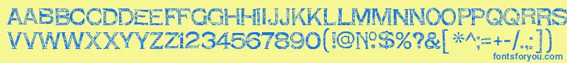 ShnixgunRegular Font – Blue Fonts on Yellow Background