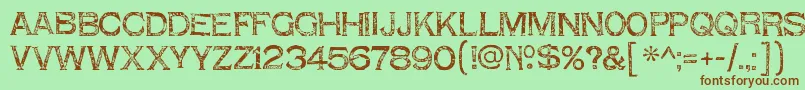 ShnixgunRegular Font – Brown Fonts on Green Background