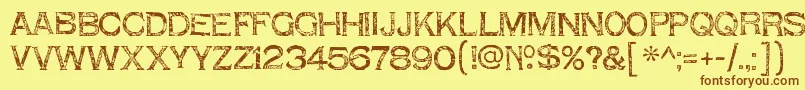 ShnixgunRegular Font – Brown Fonts on Yellow Background