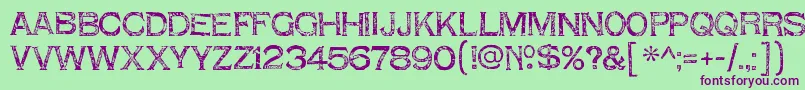 ShnixgunRegular Font – Purple Fonts on Green Background