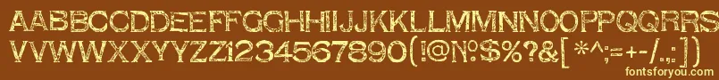 ShnixgunRegular Font – Yellow Fonts on Brown Background