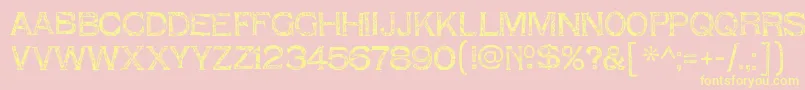 Fonte ShnixgunRegular – fontes amarelas em um fundo rosa