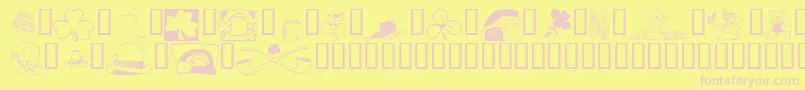 KrBelatedStPatricks Font – Pink Fonts on Yellow Background