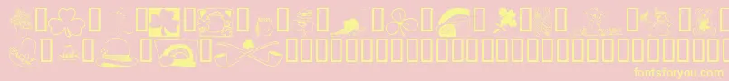 KrBelatedStPatricks Font – Yellow Fonts on Pink Background