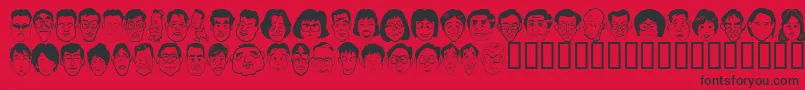 Sakabe People06 Font – Black Fonts on Red Background