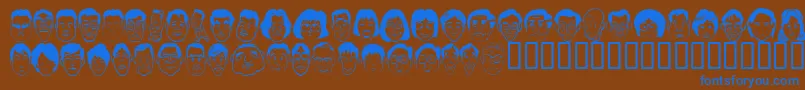 Sakabe People06 Font – Blue Fonts on Brown Background