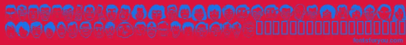 Sakabe People06 Font – Blue Fonts on Red Background