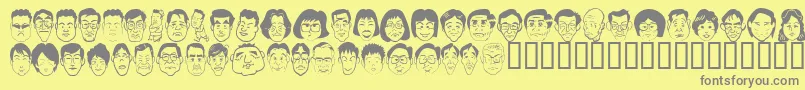 Sakabe People06 Font – Gray Fonts on Yellow Background