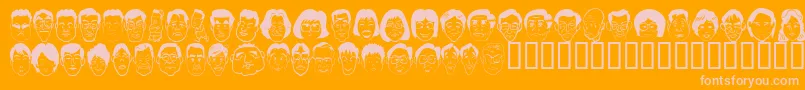 Sakabe People06 Font – Pink Fonts on Orange Background