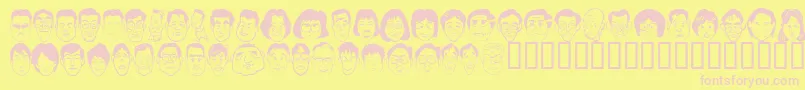 Sakabe People06 Font – Pink Fonts on Yellow Background