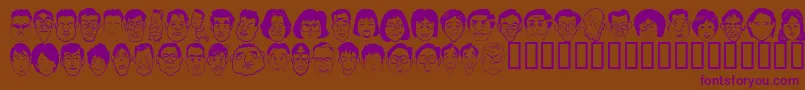 Sakabe People06 Font – Purple Fonts on Brown Background