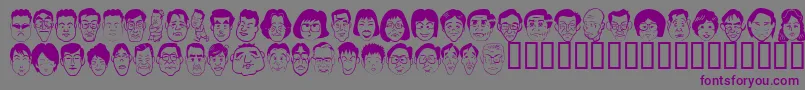 Sakabe People06 Font – Purple Fonts on Gray Background