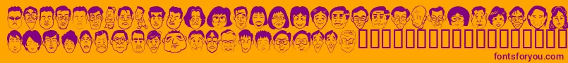 Sakabe People06 Font – Purple Fonts on Orange Background